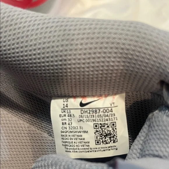 Nike Wolf Grey Blue University Sneakers Red Court Vision Sneakers - Picture 2 of 6